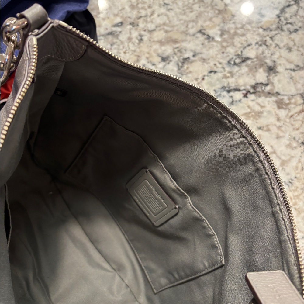 Coach Gray Leather Shoulder Bag - Picture 5 of 10